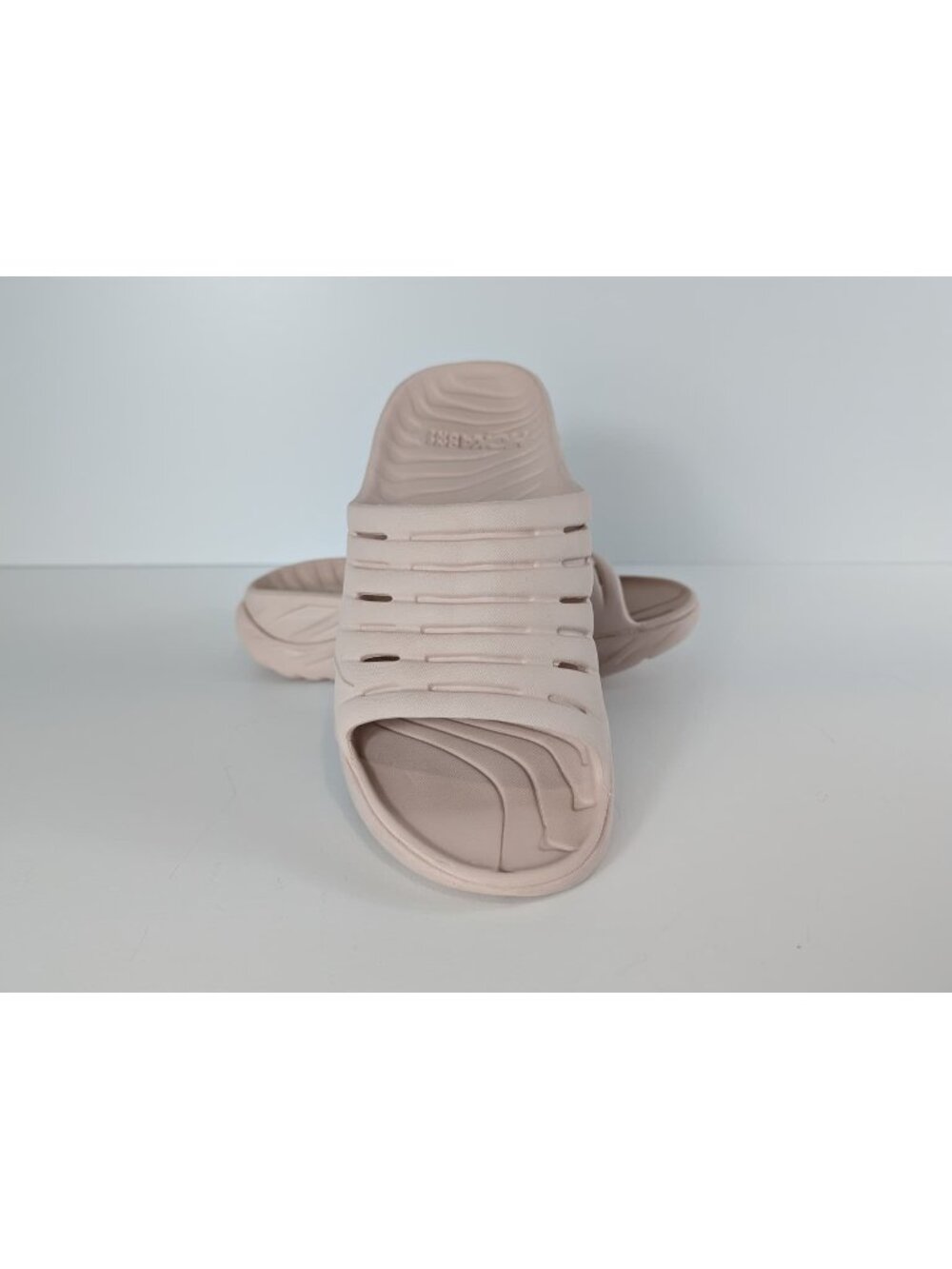 Hoka One One Womens Recovery Slide Sandals Size 8 Beige Cushioned Sole